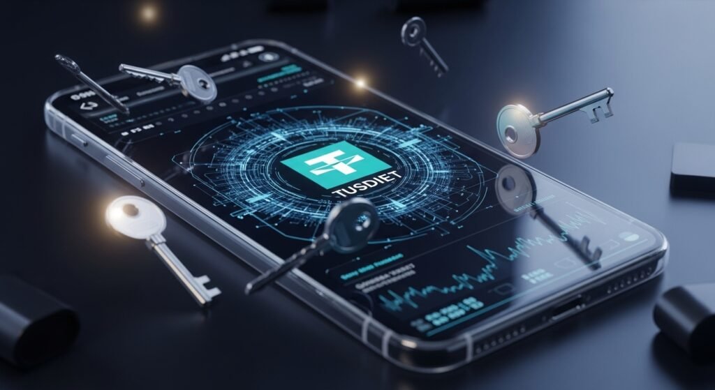 테더 비수탁 지갑의 개인키 보안 및 암호화 보관 개념도